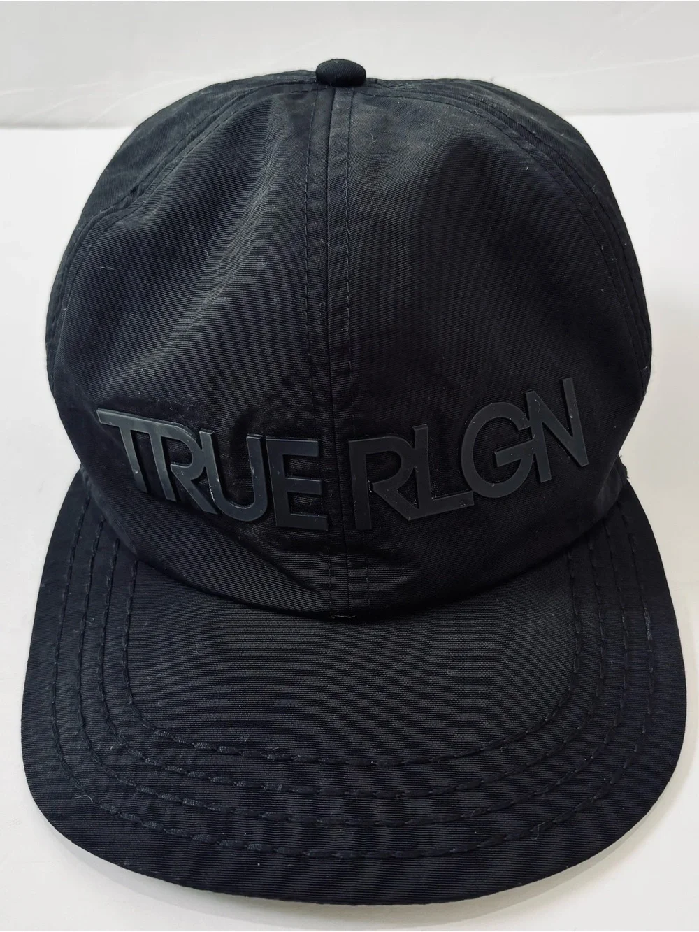 True Religion Man's Logo lightning bolt hat baseball cap black one size